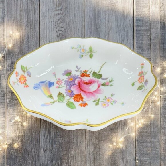 Royal Crown Derby Posies Oval Pin Dish Trinket Dish Holder Porcelain TeaBag Dish - Picture 1 of 13